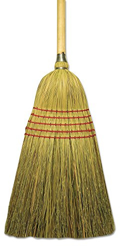 Boardwalk Corn/Fiber Brooms, Corn/Yucca Bristles, 53.5 Overall Length, Natural, 6/Carton