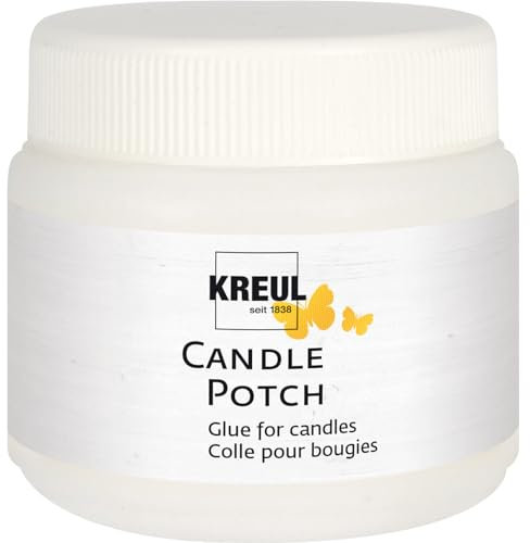 KREUL 49051 - Candle Potch, 150 ml, transparenter Serviettenkleber & Lack für Gestaltungen auf Kerzen & Wachsplatten, auf Wasserbasis, Serviettentechnik