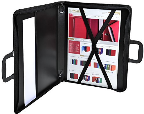 Clairefontaine ZPC-A2Z Press Book Zeichenmappe (PP, Reißverschluß, Griff, innen Gummizüge, Schutzkappen zum Abstellen, für DIN A2, 42 x 59,4 cm) schwarz