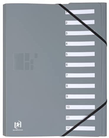 Oxford Ordnungsmappe, DIN A4, aus Kunststoff, grau