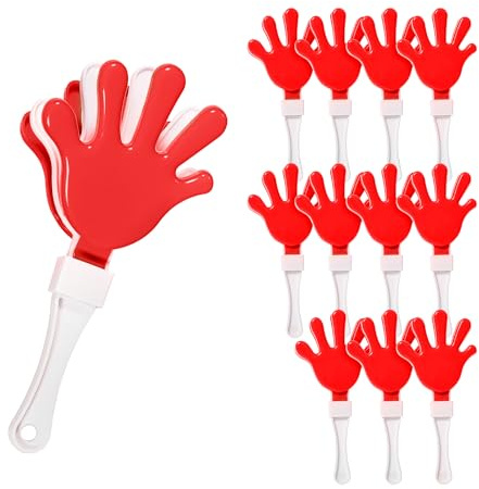 Windy City Novelties 12-Pack 7” Mini Hand Clappers – Loud Plastic Noisemakers for Sports Games, Pep Rallies, Tailgates, and Team Spirit Events - Red/White/Blue
