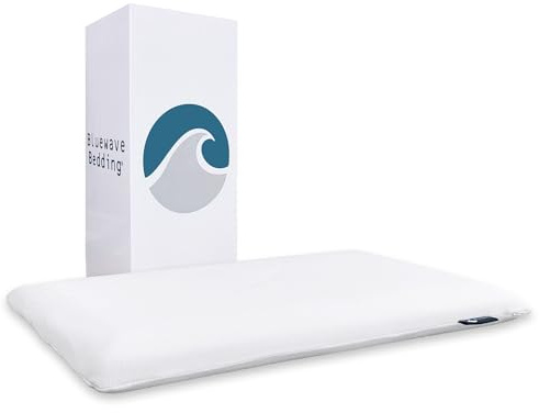 Bluewave Bedding Extra Slim Gel Memory Foam Pillow for Stomach and Back Sleepers - Thin, Flat, and Low Profile Design for Deeper Sleep (1.75-Inches Height, Standard Size)