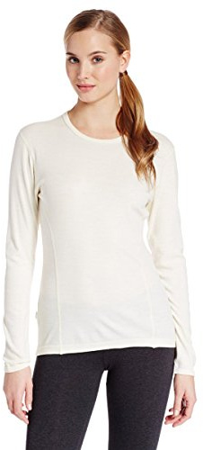 100% Merino Wool - Women's Midweight Base Layer - Long Sleeve Crew - Natural Cream - Medium