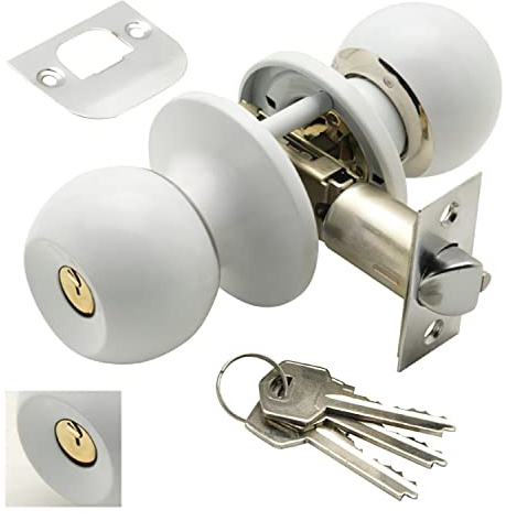 Pomo Puerta Wolfpack Con Llave Ambos Lados Blanco