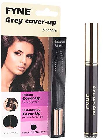 Cover Your Grey Mascaras for Women & Men Instant Grey Hair Touch-ups (Natural Black (888-01) by FYNE Grey Cover-Up