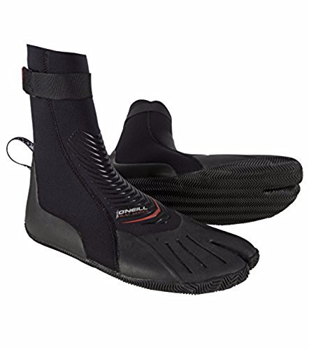 O'Neill Heat 3mm Split Toe Neoprene Boot with Textured Rubber Sole for Cold Water Surfing, Paddleboarding, Snorkeling, and Any Water Activities, Black, 11