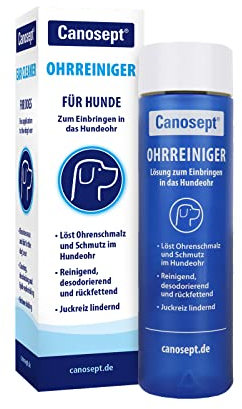 Canosept Ohrreiniger für Hunde 125ml - Lösung zur Ohrenpflege & Hunde Ohrenreinger & Löst Schmutz und natürliche Rückstände im Hundeohr - Ohrentropfen für Hunde - Hund Ohrenentzündung
