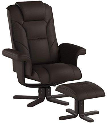 Julian Bowen Brown Fabric Malmo Recliner and Footstool