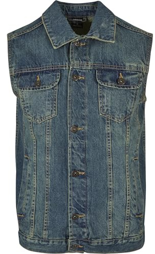 Urban Classics Homme Denim Veste sans manche, Bleu (Denimblue 319), L EU