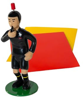 TIPP-KICK Arbitre original avec carton jaune et rouge pour petits et grands, dès 5 ans I Jouez avec cette figurine de foot à tous nos jeux de football de table I Accessoires I Maillot noir
