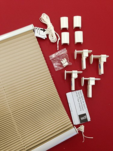 Easy-Shadow Plissee Faltstore Breite x Höhe 75 x 130 cm / 75x130 cm inkl. 4 Stück Klemmträger in der Farbe creme ohne bohren am Fenster - Rollo Jalousie Faltrollo verspannt Stoff crash / crush - kürzbar / einstellbar in der Höhe auf 80 cm / 90 cm / 100 cm / 110 cm / 120 cm / 130 cm max. 140 cm