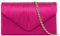 fi9® LADIES SATIN PARTY PROM BRIDAL EVENING CLUTCH HAND BAG PURSE HANDBAG (Fuchsia Pink)