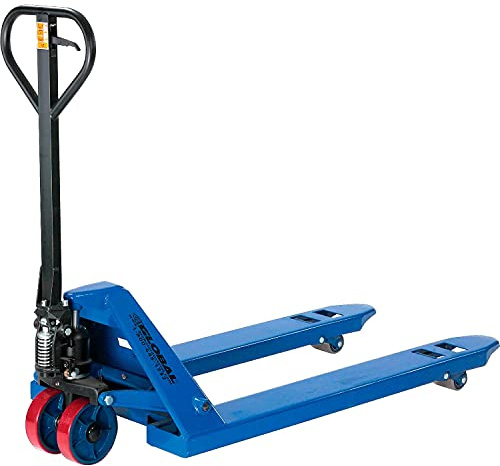 Global Industrial Low Profile Narrow Fork Pallet Jack Truck with 21 W x 42 L Forks, 4500 Lb. Capacit, Manual Duty Truck for Warehouse, Manufacturing and Retail