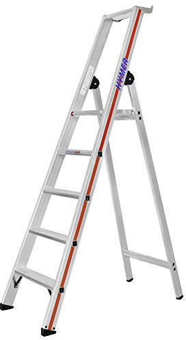 HYMER Stufenstehleiter mit Plattform SC80, einseitig begehbar, 5 Stufen, 802605