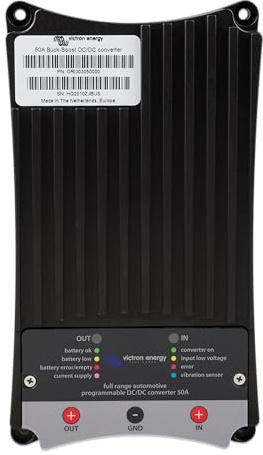 Victron Energy Buck-Boost DC-DC Konverter 50 Ampere zum Laden einer 12V oder 24V Service-Batterie in Fahrzeugen