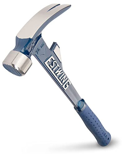 Estwing E6-24TM 24oz 16-inch Milled Face Hammertooth Hammer with Vinyl Shock Reduction Grip, Blue