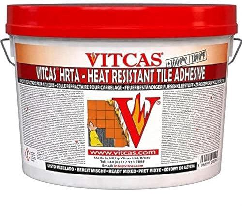 VITCAS Heat Resistant Tile Adhesive – Ceramic Tile Glue – Fireproof - Excellent Adhesion - For Fixing - Ready To Use – Indoor - Up to 1000 degree Celsius - 5KG