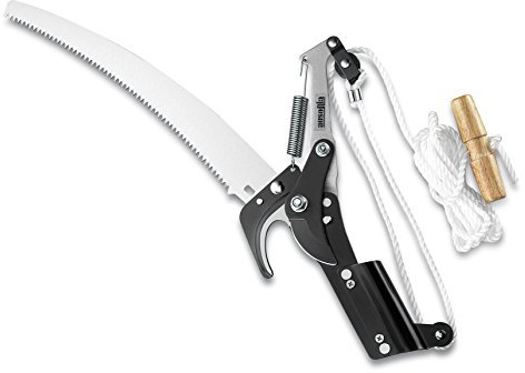 AUSONIA - 35054 PODADERA DE CUERDA CON SIERRA DE 35 CM. HOJA DE ACERO TEMPLADO REVESTIDA DE TEFLÓN Y ANTIÓXIDO Y CUERDA DE NAILON CON MANGO, CAPACIDAD MÁXIMA DE CORTE DE 25 MM.