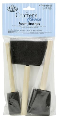 Royal & Langnickel Foam Brush Set Pack of 3 Assorted Sized Brushes