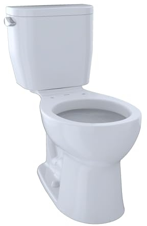 TOTO® EntradaTM Two-Piece Round 1.28 GPF Universal Height Toilet, Cotton White - CST243EF#01