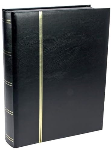 SAFE 155-5 Album timbres 64 pages noire | Chaque page avec 9 bandes transparentes | gaufrage doré sur la couverture et le dos | 230 x 305 mm