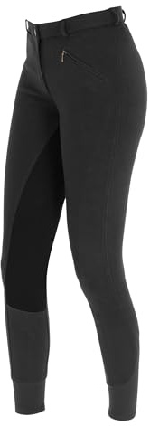 Covalliero Pantaloni da equitazione Economic, pantaloni da bambino, pantaloni da ragazzo, taglia 158, black, 90% cotone, bambini, ragazzi, elastico, elastico in vita, tasca con cerniera