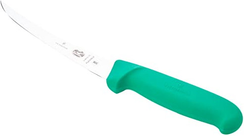 Victorinox Couteau de Cuisine, Couteau à Désosser, Flexible Fibrox, Vert, 15 cm, 5,6614,15,