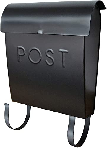 NACH Mailboxes for Outside Wall Mount, 12 x 11.2 x 4.5 inch, Black Mailbox, Waterproof Mailbox with Outdoor Newspaper Holder - The Euro Mailbox