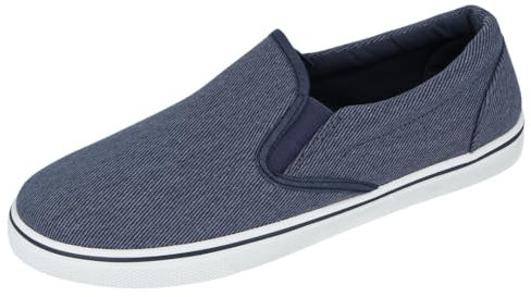Leinwand-Slipper für Herren, Sommerschuhe, Blau - denim-blau - Größe: 47 EU / 12 UK