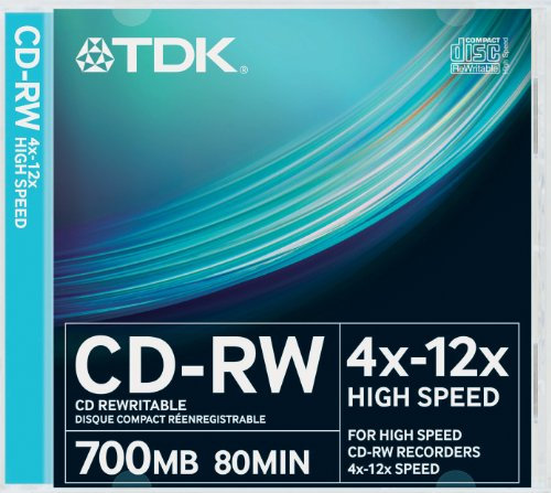 TDK T18792 CDRW High Speed Lot de 12 boîtiers Fins
