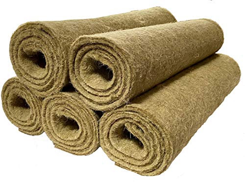 pemmiproducts Nagerteppich 100% Hanf, 115 x 50 cm ca. 10 mm dick, 5er Pack, Nagermatte, Hanfmatte für Kaninchen,Meerschweinchen, Nager,Hemp mat