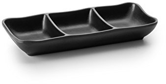 LACOR - 63380 - Mini Fuente para 3 Salsas De Melamina 19x8x3 cm - Negro