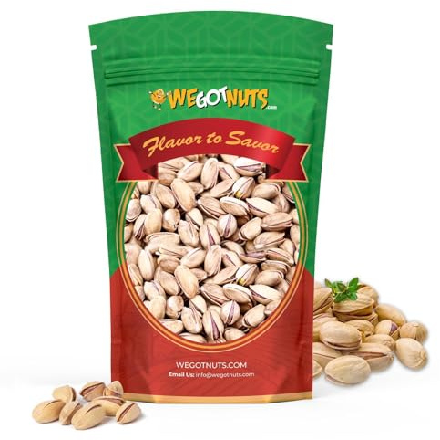Turkish Antep Pistachios 5 Pounds (80oz) - Premium Quality Kosher Roasted Pistachios By We Got Nuts - Natural & Healthy Rich Flavor Snack - Whole, & Salted – Air-Tight Resealable Bag Package