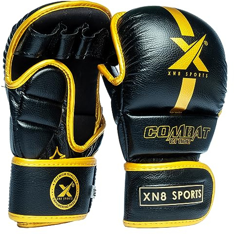 XN8 MMA Gloves for Martial Arts Training and Grappling Sparring Mitts for Kickboxing Muay Thai