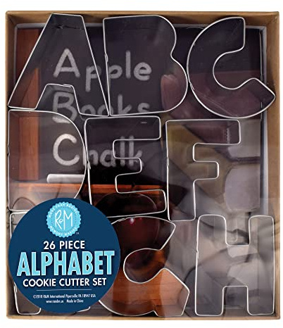 R&M International Alphabet 3 Cookie Cutters, 26-Piece Set in Gift Box