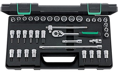 Stahlwille 96022119 Steckschlüsselgarnitur 37-teilig im robusten, stapelbaren ABS-Kunststoffkasten
