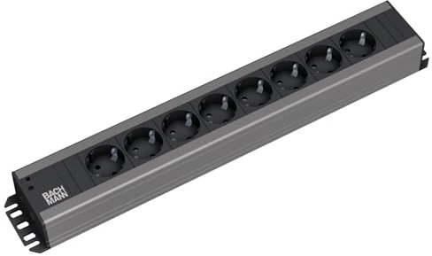 BACHMANN Steckdosenleiste HANDWERKERLEISTE 8-Fach 2m Kabel Mehrfachsteckdose für Handwerk Grau 300.006 (extra Robustes Design)