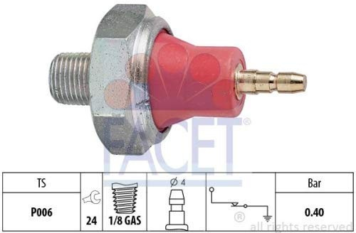 FACET Interruttore di pressione olio 7.0015 1/8 GAS Apertura chiave: 24 Compatibilità con OPEL Meriva A X03 Corsa C Hatchback X01 Astra H Hatchback A04 Astra H GTC A04 Corsa B Hatchback S93