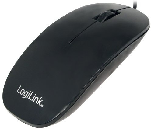 LogiLink ID-0063 optische Maus im flachen Design (1000dpi) schwarz
