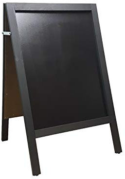 A Board - Chalkboard - Blackboard - Pavement Board - All Black - for USE with Traditional Chalk and/OR Liquid Chalk PENS. Weight 10KGS Height 100cm x Width 61cm.