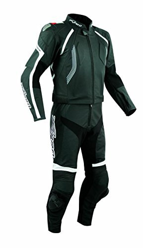 Combinaison Cuir Blouson Pantalon Piste Moto Motard Racing Protections noir 56