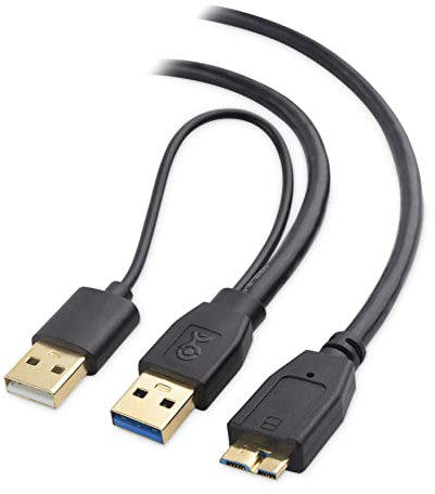 Cable Matters Câble séparateur Micro USB 3.0 vers USB (d'alimentation en Y micro USB 3.0, câble USB en Y, câble USB en Y) 0,5m
