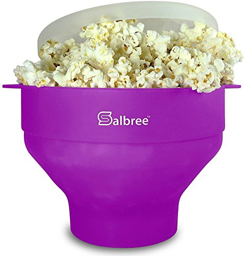 Salbree Microwave Popcorn Popper Maker Silicone Collapsible Bowl No Oil