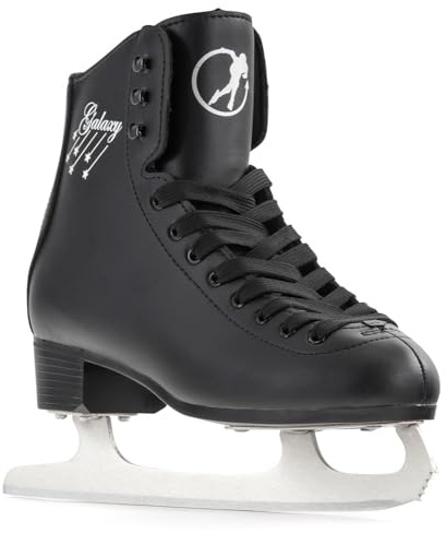 SFR Galaxy Figure Ice Skate with Pre-Sharpened Carbon Stainless Blade and Ergonomic Heel Design | Timeless and Elegant Women's and Men’s Ice Skating Nu-buck Sueded Feel Lining and Printed Side Details