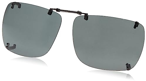 Dioptics Solar Shield 19 REC Clip On Sunglasses Polarized Rectangular, Gunmetal, 54 mm