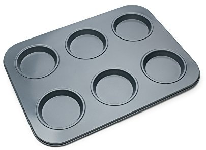 Fox Run Large Muffin Top Pan, 6 Cup Nonstick Muffin Top Baking Tin | Nonstick For Easy Release & Cleaning | Carbon Steel Pan Evenly Bakes | Makes 6 Muffin Tops or Burger Buns | Baking Gadget