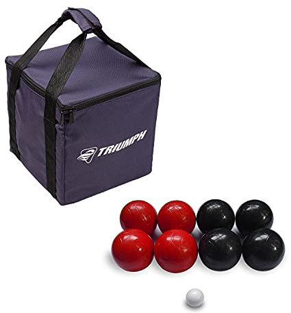 Triumph Sports Triumph 100mm Classic Bocce Ball Set - Includes 8 Bocce Balls, Jack and Carry Case