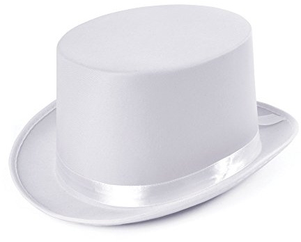 Bristol Novelty BH477 Zylinder im Satinlook, weiß, Unisex, für Erwachsene, Einheitsgröße Halloween