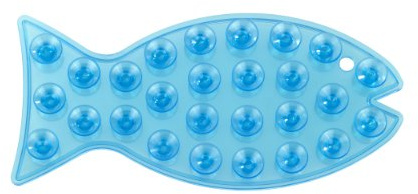 WENKO 21024100 Saugnapf-Pad f.Duschutensil Fish, blau