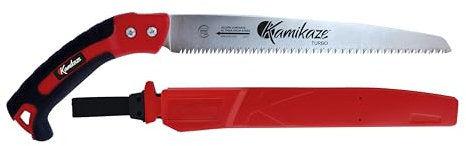 KAMIKAZE Scie de Taille Droite S-300H, Denture Japonaise sur Lame Droite 300 mm, Lame en Acier SK-4 Riche en Carbone Haute Durabilité, Outil de Coupe du Bois, Étui de Protection Inclus